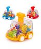 Fiddlerz Gear Friction Powered Press and Go Transparent Moving Gear Vehicle Toys for Kids (Pack of 3) (Multicolor)