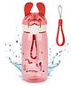Fiddlerz Bunny Ear Theme Water Bottle With Straw Pink - 550 ml