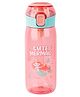 Fiddlerz Water Bottle with Sipper Antileak Pop Button Pink - 630 ml