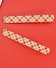 Kamule Pair Of Gold Plated Checkered Detail Hair Clips - Cream Red