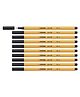 STABILO Point 88 Fineliner Pen  Pack of 10 - Black