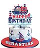 Zyozi Nautical Party Supplies for Boys Nautical Birthday Cake Topper for Kids Multicolour - Pack of 1