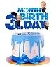 Zyozi Boss Baby 3rd Month Birthday Cake Topper for Baby Boy Blue