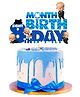 Zyozi Boss Baby 8th Month Birthday Cake Topper for Baby Boy Blue