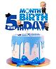 Zyozi Boss Baby 5th Month Birthday Cake Topper for Baby Boy Blue