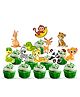 Zyozi Animals Birthday Cup Cake Topper for Wild Birthday Decorations, Green - Pack of 10