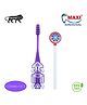 MAXI Oral Care Combo of 2-(1 Kids) Zoom Car Junior Toothbrush & (1 TC) Lollipop Tongue Cleaner Pack Of 2 - Colour May Vary