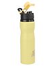 HOOM 304 Grade Stainless Steel Single Walled Powder Coated Flip-Top Cap Water Bottle with Laser Engraved Quotes  Yellow -  710 ml