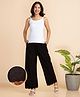 Bella Mama Cotton Woven Schiffli Solid Palazzo - Black