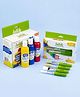 Dabble Non-Toxic Paints (3) & Chubby Brushes (4) Combo for Kids 2.5+ | Safe, Washable, Ergonomic Art & Craft Gift Set