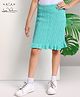 Arias Knit Skirt with Cable Knit Designs - Teal