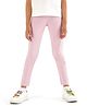 Primo Gino Cotton Elastane Ankle Length Leggings With Diamonte Placement at the Bottom - Light Pink