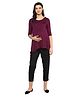 Momsoon Three Fourth Length Solid Maternity Pant - Black