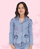Cutecumber Full Sleeves Butterfly Applique Detail Shirt - Blue