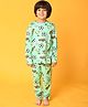 Anthrilo Full Sleeves All Over Trophies & Football Printed Tee With Coordinating Pyjama - Green
