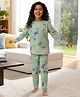 Anthrilo 100% Organic Cotton Full Sleeves Seamless Butterfly Printed Tee With Coordinating Pyjama - Green