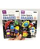 New Pinch Space Astronaut Shaped Erasers Pack of 2 - Multicolour