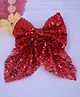 Little Miss Cuttie Sequin Embellished Bow Detailed Hair Clip - Red