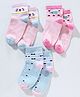Spenta Cotton Blend Ankle Length Socks Elephant Design Pack of 3 - Pink