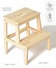 Mi Arcus Natural Wood Step Stool for Kid's Self-Care  Perfect for Easy Reaching During Brushing, Washing Hands, and More  Brown (37.5x46.7x42.2 cm)