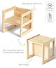Mi Arcus Natural Wood Convertible Table to Chair - Brown, 35x35x36 cm