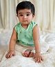 Tiber Taber Sleeveless Floral Foil Printed Jhabla Pyjamas Set - Green