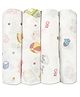Trance Home Linen Super Soft Cotton Malmal Swaddle Cloth Pack of 4 - White
