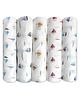 Trance Home Linen Super Soft Cotton Malmal Swaddle Cloth Pack of 5 - Off White