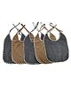 Trance Home Linen Waterproof Quick Dry Soft Terry Baby Bib Pack of 5 - Grey and Brown