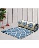 Trance Home Linen Pure Cotton Reversible Dohar Double Bed Size AC Blanket Soft Light Weight Bed Blanket - Damask Blue