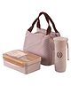 FunBlast Wheat Straw Fiber Lunch Box with Lunch Bag & Bottle - Brown