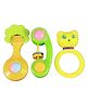 FunBlast Rattles and Teether Set of 3 - Multicolor
