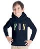 Funkrafts Full Sleeves Fun Printed Hooded Sweatshirt - Navy Blue