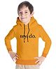 Funkrafts Full Sleeves Try Do Printed Hooded Sweatshirt Mustard
