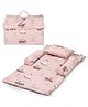 Baybee Printed Cotton Bedding Set for New Born Babies with Cushion Pillow, Two Fixed Bolsters & Suitcase Bag Baby Sleeping Bag Combo Gadda set - Pink