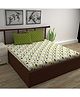Divine Casa Abstract Blend Cotton Double Bedsheet with 2 Pillow Covers - Pink Green & Black
