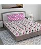 Divine Casa Abstract Blend Cotton King Bedsheet with 2 Pillow Covers - Dark Peach & Black