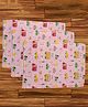 Mittenbooty Waterproof Ultra Absorbent Quilted Changing Sheet Pack of 4 Bus Print - Pink