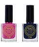 Saba Breathable Nail Paint 12 Ml Each Pack of 2 Mulberry Pink & Russian Blue