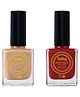 Saba Breathable Nail Paint 12 Ml Each Pack of 2 Peach Play & Rouge Red