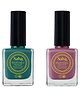 Saba Breathable Nail Paint 12 Ml Each Pack of 2 Emerald Green & Burnt Rose