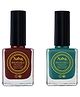 Saba Breathable Nail Paint 12 Ml Each Pack of 2 Mahogany & Emerald Green