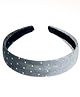 Tia Hair Accessories Polka Dotted Velvet Hair Band - Grey