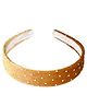 Tia Hair Accessories Cute Polka Dot Embellished Velvet Hair Band - Golden Yellow