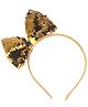 Tia Hair Accessories Sequin Bow Embellished Hair Band - Golden