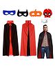 Sarvda Halloween And Vampire Costume Theme Cape Sleeves Reversible Vampire Robe With Felt Mask And Scary Teeth - Black