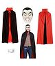 Sarvda Halloween And Vampire Costume Theme Cape Sleeves Reversible Vampire Robe With Dracula Mask And Scary Teeth - Black