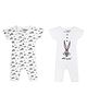 Mush Ultra Soft 100 % Bamboo Unisex Short Sleeve Romper Combo Set for New Born Baby & Kids Stary Night & Daylight Pack of 2 - White