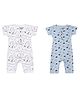 Mush Ultra Soft Bamboo Unisex Short Sleeve Romper Combo Set for New Born Baby/Kids Pack of 2 (0-3 Months, Aeroplane & Marine Life)