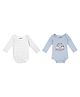 Mush Ultra Soft 100 % Bamboo Unisex Bodysuit Combo Set For New Born Baby & Kids Aeroplane & Marine Life Pack of 2 - White